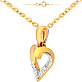 Diamond Pave Heart Shape Pendant in UK Hallmarked 9ct Yellow Gold